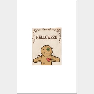 Spooky Halloween Voodoo Doll Illustration Posters and Art